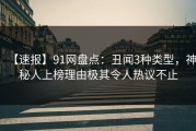 【速报】91网盘点：丑闻3种类型，神秘人上榜理由极其令人热议不止