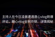 主持人在今日凌晨遭遇唐心vlog刷爆评论，糖心vlog全网炸锅，详情揭秘