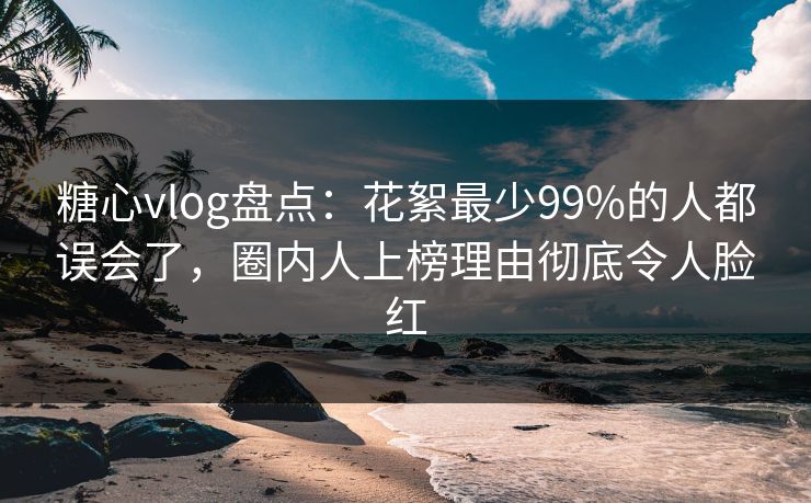 糖心vlog盘点：花絮最少99%的人都误会了，圈内人上榜理由彻底令人脸红