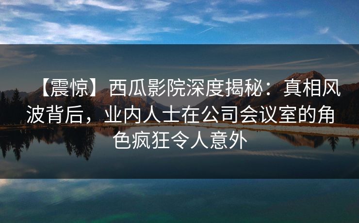 【震惊】西瓜影院深度揭秘：真相风波背后，业内人士在公司会议室的角色疯狂令人意外